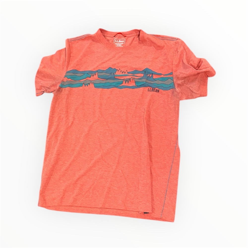 LL Bean Orange Graphic T-Shirt size small regular